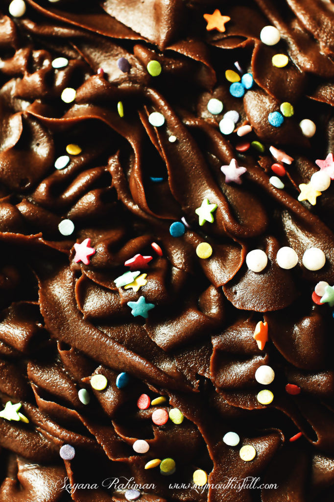 Image of Double chocolate fudge frosting with sprinkles